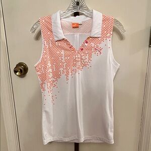 Puma Women's White, Pink and Orange Tank Top